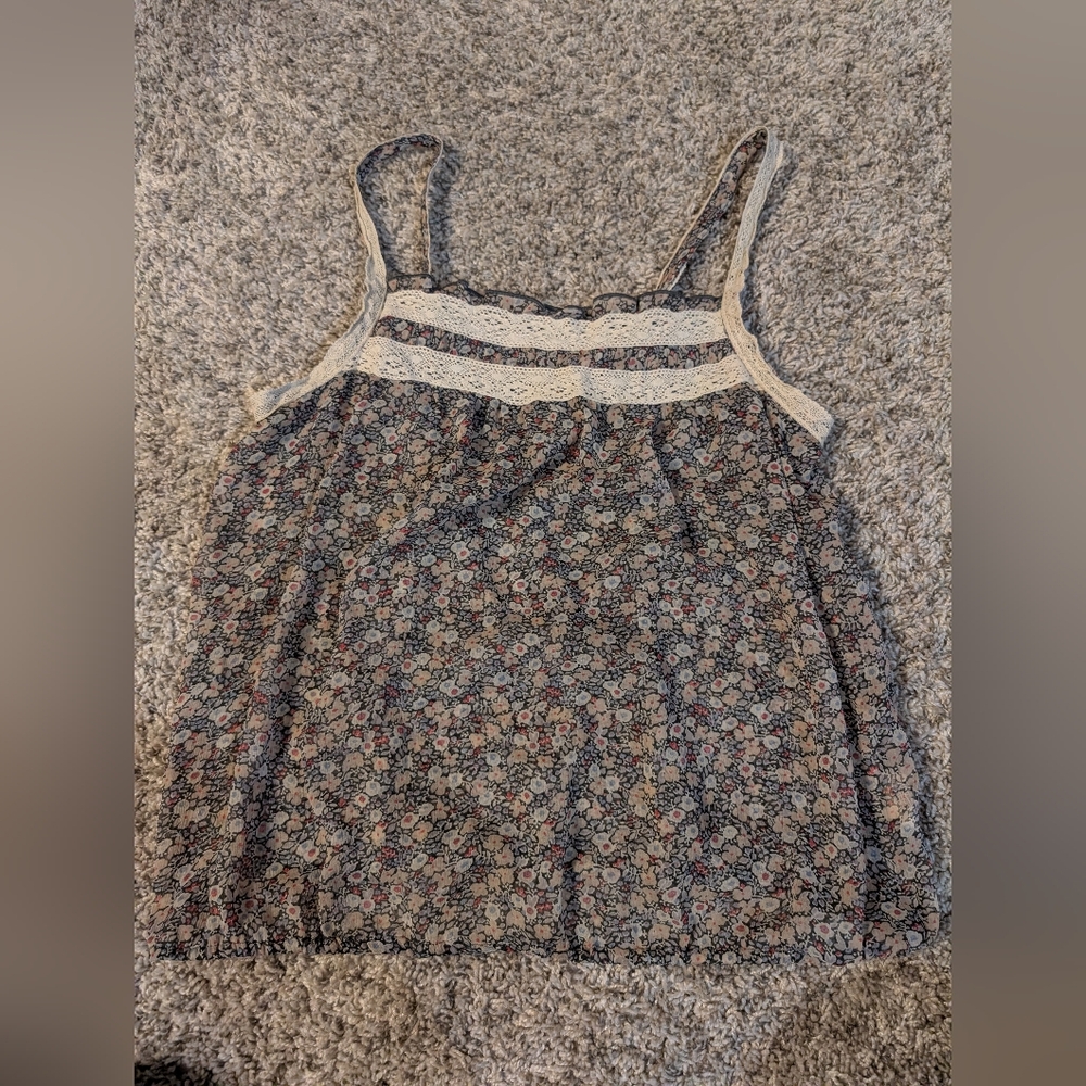 American Eagle semi cropped semi sheer boho tank